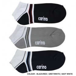 Cotton Spandex Anklee Lenght Sport Socks - BLACK RED -